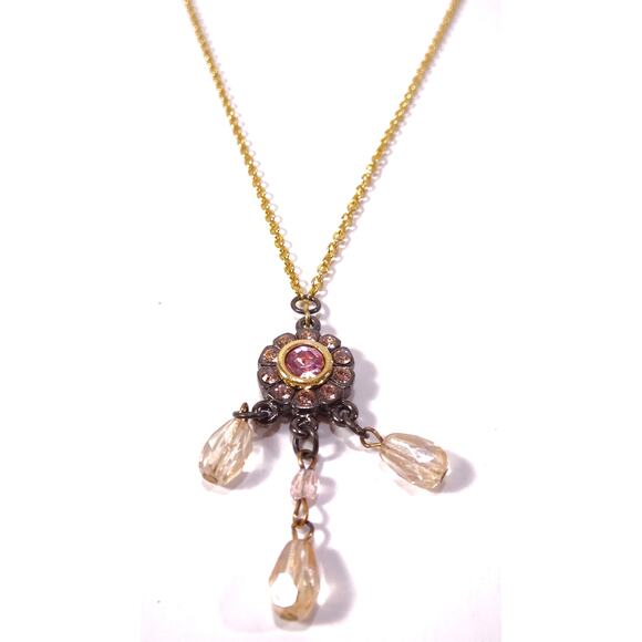 Roxanne Assoulin Gold and Pink Pendant Necklace - Picture 7 of 7
